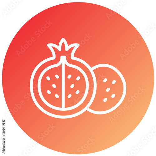 Pomegranate Vector Design Icon Style