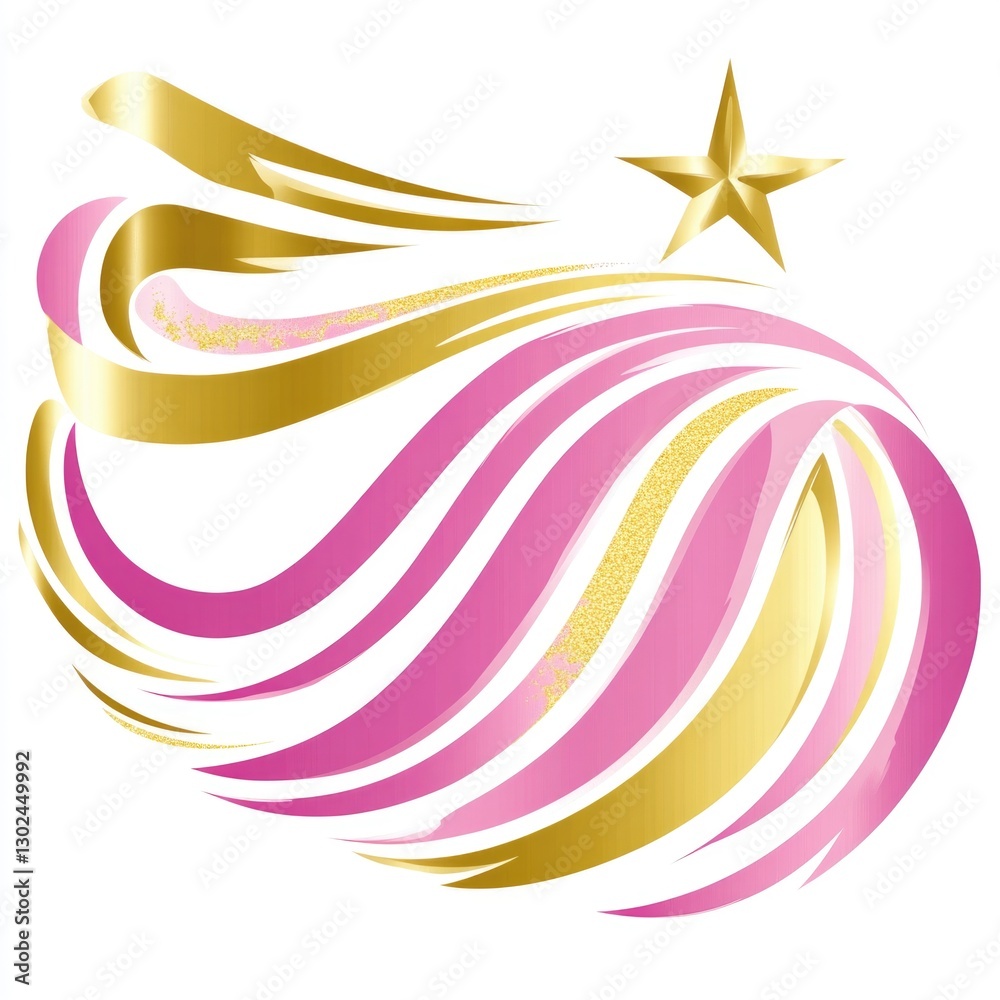 Fototapeta premium Pink and Gold Abstract Graphic