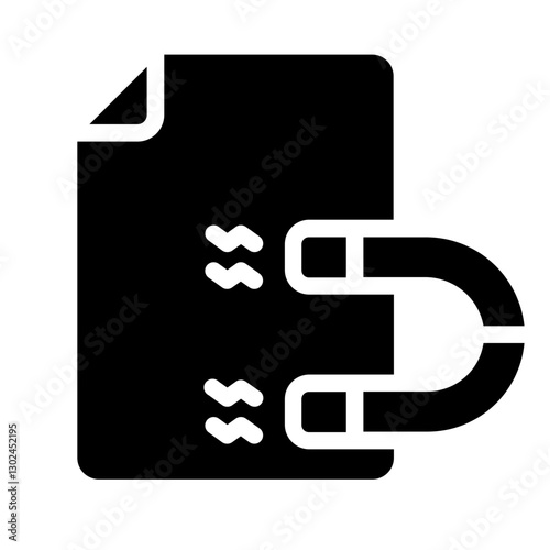 Attract documet copyright solid icon