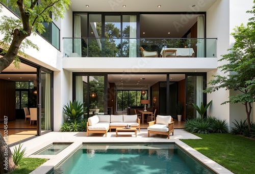 Wallpaper Mural Elegant Indoor-Outdoor Living: Minimalist Luxury Home with Open-Concept, Lush Indoor Garden, Seamless Integration of Nature, and Modern Design.

 Torontodigital.ca