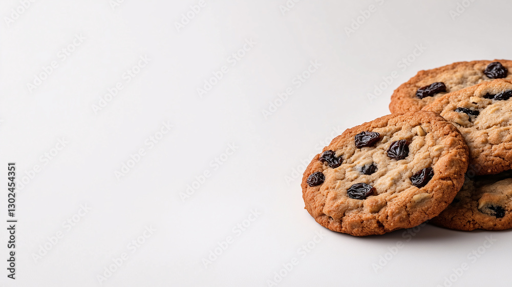 Oatmeal cookies on plain grey background with copy space Oatmeal cookies on plain grey background with copy space