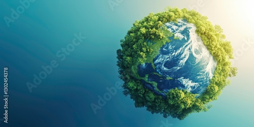 Earth Embrace: A vibrant image showcasing the planet earth enfolded by verdant greenery, symbolizing environmental consciousness and a commitment to sustainable living.