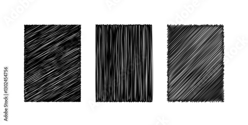 A Study of Abstract Scribble Patterns: Chaotic, Structured, and Fluid Line Textures in Black and White
