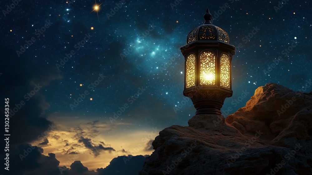 Lantern's Celestial Glow: An enchanting lantern casts a warm, inviting light against a backdrop of a starry night sky, the scene evoking a sense of wonder and tranquility. Lantern's Celestial Glow: An enchanting lantern casts a warm, inviting light against a backdrop of a starry night sky, the scene evoking a sense of wonder and tranquility.