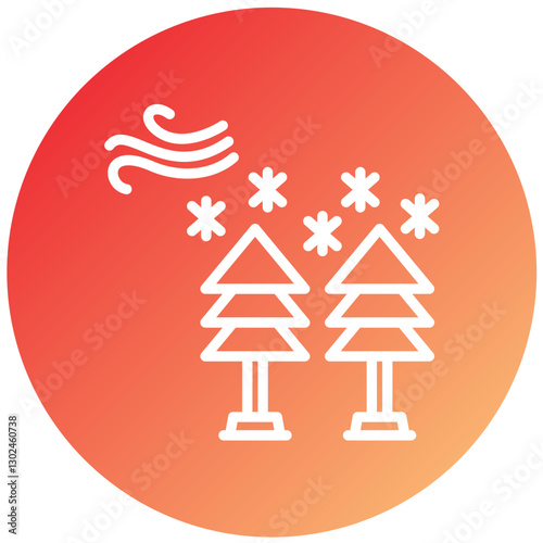 Vector Design Snow Forest Icon Style