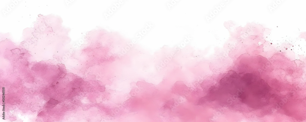 Fototapeta premium Pink watercolor cloudscape, abstract background