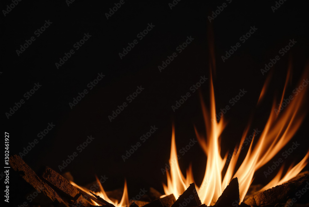 Fire texture on black background. Big burning fire Fire texture on black background. Big burning fire