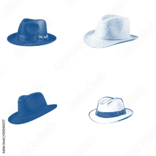 Stylish Vector Illustration of Various Hats in Different Styles and Colors