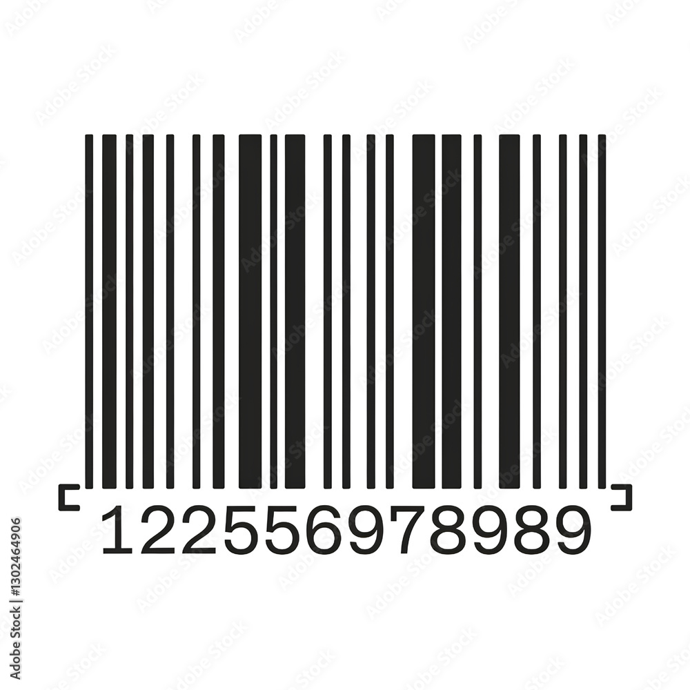 Standard Black and White Barcode with Numeric Code Isolated on Transparent Background PNG Standard Black and White Barcode with Numeric Code Isolated on Transparent Background PNG