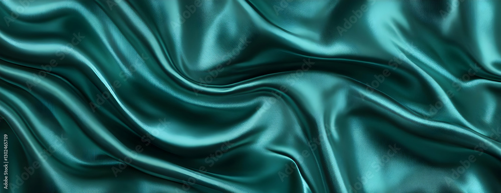 Fototapeta premium Teal Silk Drape, Abstract Texture
