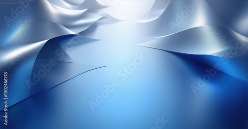 Luxury metallic gradient background smooth platinum silver blending deep royal blue fine grainy noise texture modern geometric depth soft reflective light bright color