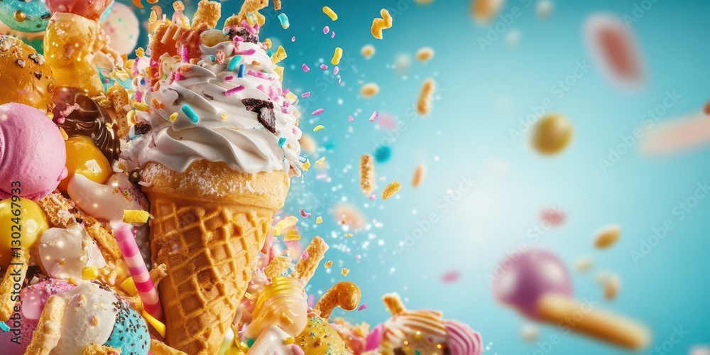 Obraz premium Ice cream Banner