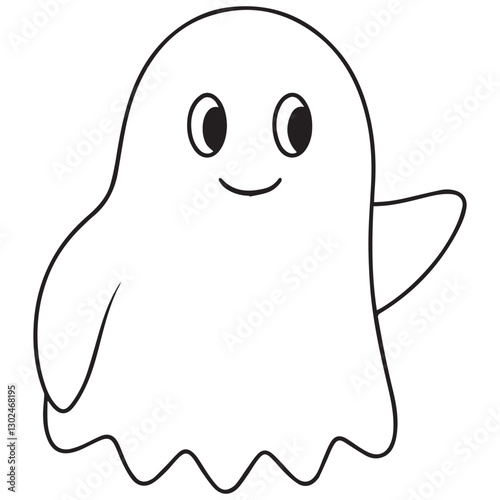 Boo, scary ghost flat vector illustration for Halloween, cartoon character for holiday. 