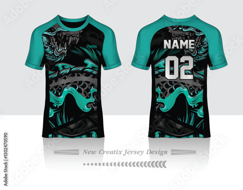 Vector futuristic abstract background pattern for sport jersey design