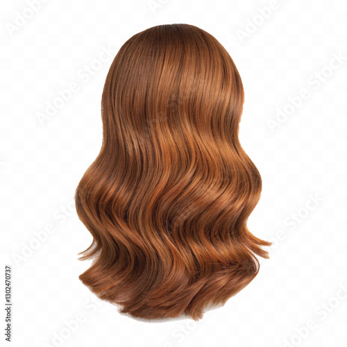 copper hair swatches in different colour style isolated on white background