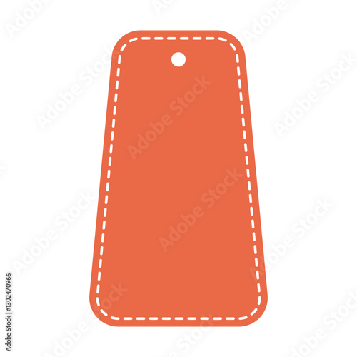 Vibrant Orange Tag Stitched Design in Simple Outline