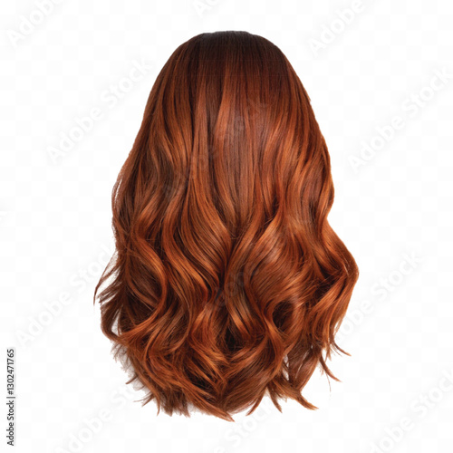 copper hair swatches in different colour style isolated on white background