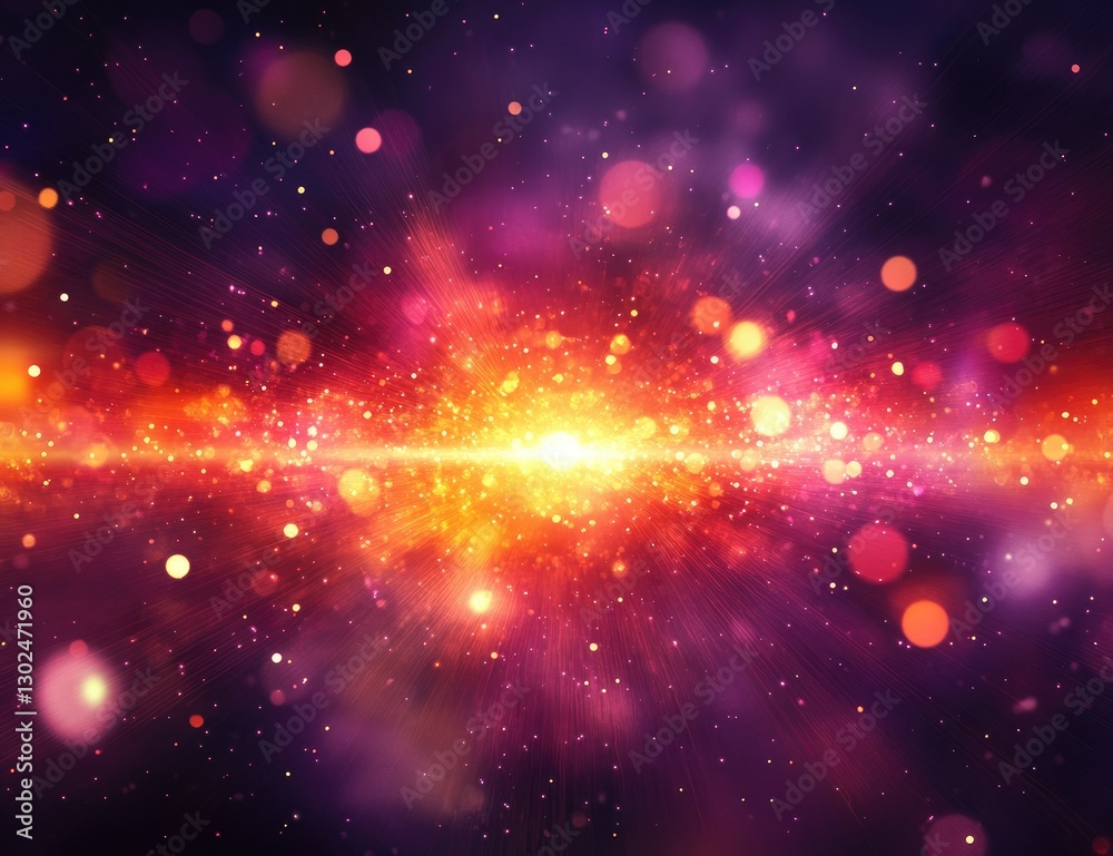 Vibrant cosmic explosion, with bright orange and pink light bursts against a dark background, filled with shimmering particles, and glowing orbs. Intense and dynamic Vibrant cosmic explosion, with bright orange and pink light bursts against a dark background, filled with shimmering particles, and glowing orbs. Intense and dynamic