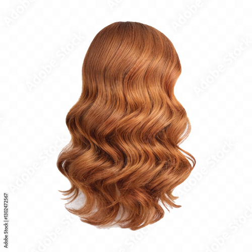 copper hair swatches in different colour style isolated on white background