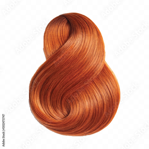 copper hair swatches in different colour style isolated on white background