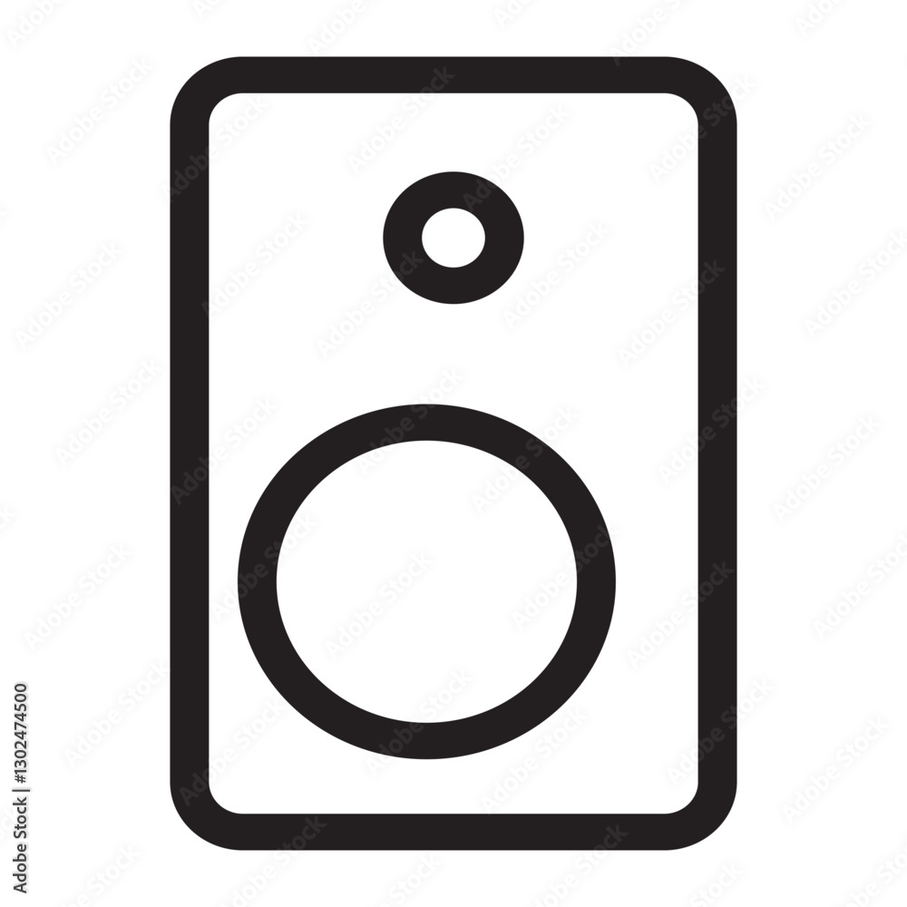 tilted computer speaker icon, symbolizing an angled design for better sound projection. tilted computer speaker icon, symbolizing an angled design for better sound projection.