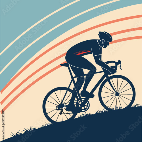 silhouette of a man riding a bicycle