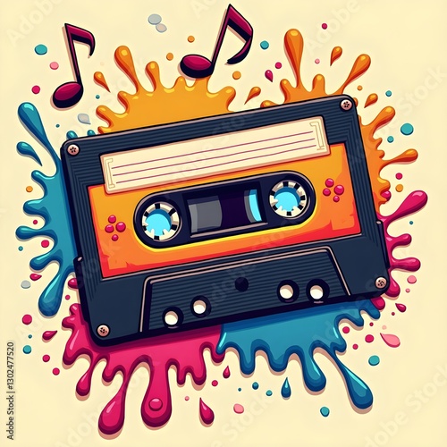 retro music background