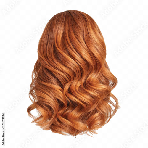 copper hair swatches in different colour style isolated on white background