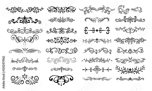 Vintage frame set Vintage elegant ornament icon Vector illustration