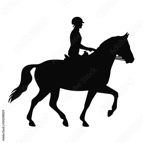 Horse riding by men silhouette vector 