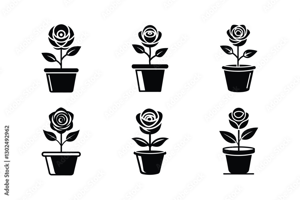 custom made wallpaper toronto digitalSet of Rose flower vector illustration.