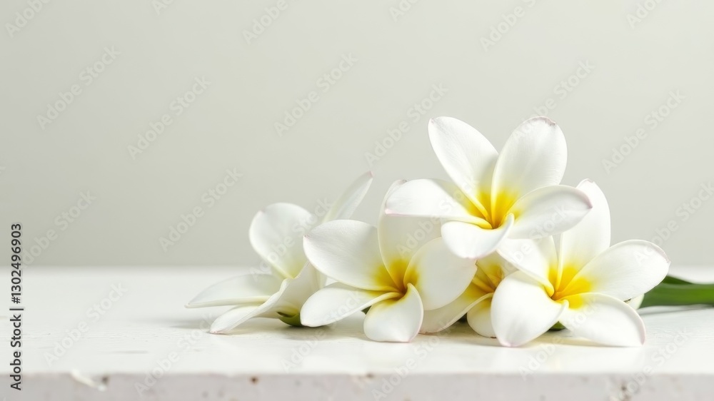 white beautiful flowers lie on a white background white beautiful flowers lie on a white background