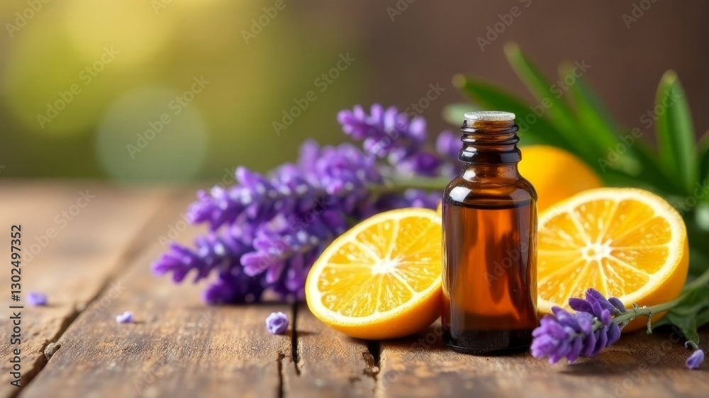 lemons and essential oils lie on a wooden table lemons and essential oils lie on a wooden table
