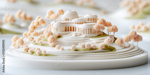 Massing, 3D-printed architectural model showcasing massing design with high fidelity details.