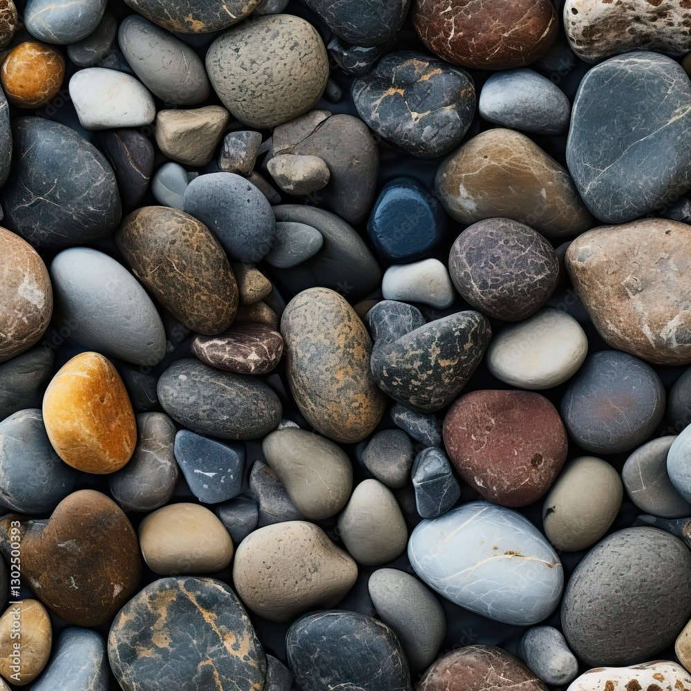 A Collection of Smooth, Multicolored River Rocks in Various Shapes and Sizes A Collection of Smooth, Multicolored River Rocks in Various Shapes and Sizes