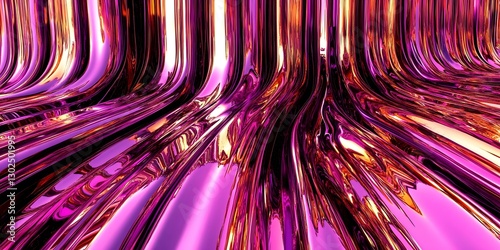 Abstract Pink Metallic Texture: A captivating abstract featuring flowing, metallic surfaces in shades of pink and magenta, creating a sense of depth and movement with its reflective qualities.