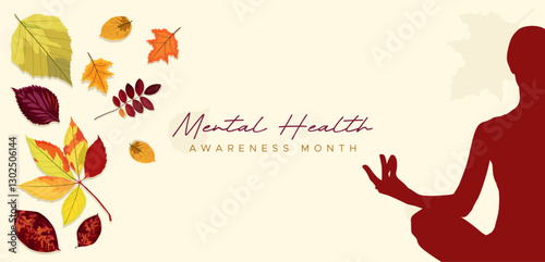 Mental Health Awareness Month. in May. Take care of your body, take care of your health and mind. Increase awareness of mental health. Control and protection. Prevention campaign. This is not work AI