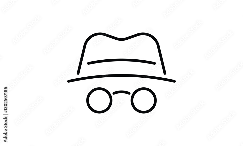 Anonymous and incognito editable outline icon isolated on transparent background. Anonymous and incognito icon, Anonymous and incognito png. vector illustration. Anonymous and incognito editable outline icon isolated on transparent background. Anonymous and incognito icon, Anonymous and incognito png. vector illustration.