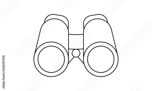 Binoculars editable outline icon isolated on transparent background. Binoculars icon, Binoculars png, vector illustration.