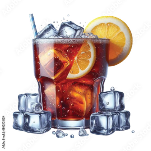 cola with ice