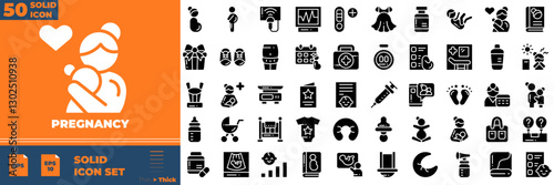 Pregnancy Solid Editable Icons set
