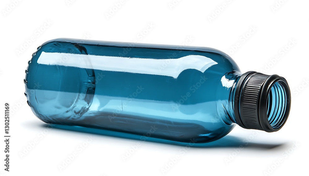 Blue Bottle Lying Isolated on White Blue Bottle Lying Isolated on White