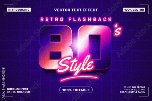 Retro Flashback 80s Style Editable Text Effect