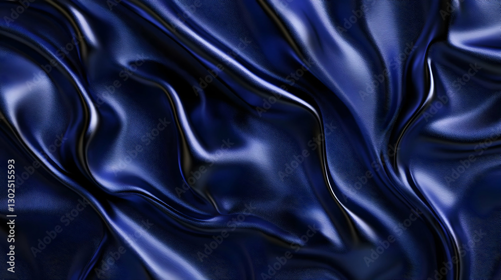 Obraz premium Dark blue silk fabric texture