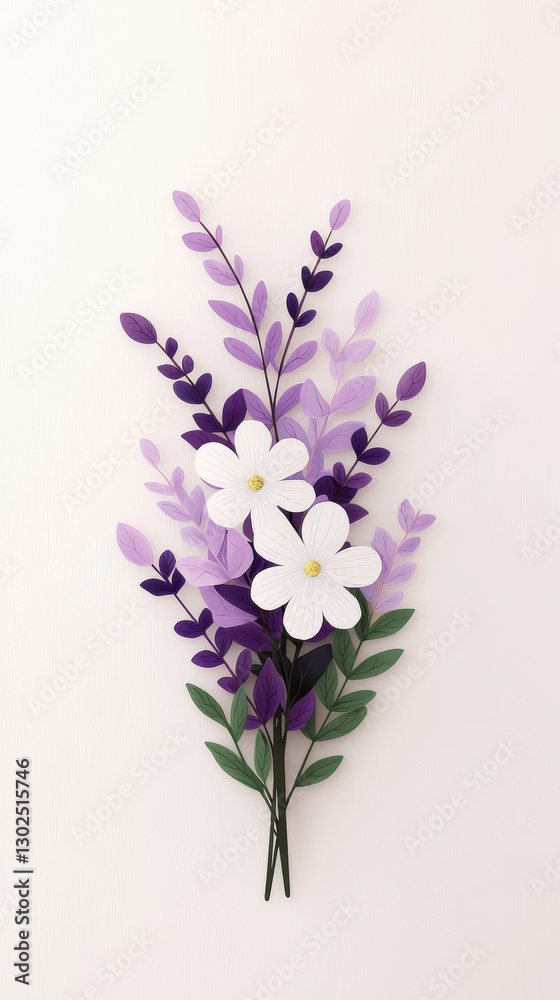 Obraz premium Beautiful lavender and chamomile flowers arranged in delicate bouquet
