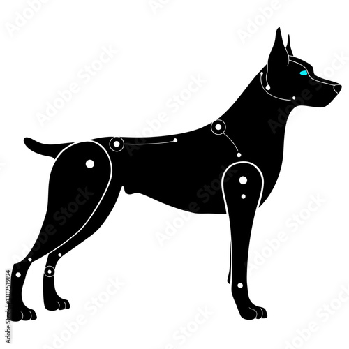 Futuristic Cybernetic Robot Dog - AI-Powered Canine Technology Vector

