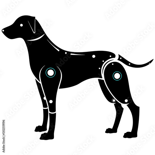 Futuristic Cybernetic Robot Dog - AI-Powered Canine Technology Vector


