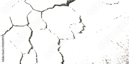 Cracked and Broken Earthquake Surface Vector Overlays with Distressed Wall, Floor, and Ground Textures in Black, White, and Grey, Representing the Aftermath of Earthquake Damage.
