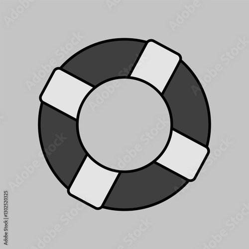 Life ring vector icon. Life preserver symbol