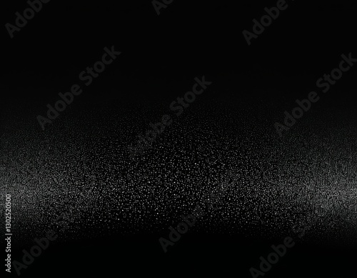 A mesmerizing abstract image showcasing a gradient of tiny white particles against a black background.